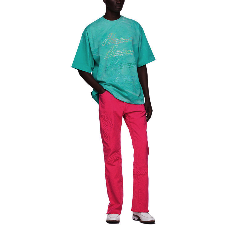 WE11DONE Letter Print Washed Green Unisex T-Shirt. WD-TT8-20-099-U-GR 圖 4