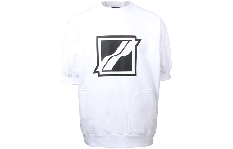 WE11DONE Lightning Logo Print Unisex White Sweatshirt. WD-TS1-21-531-U-WH