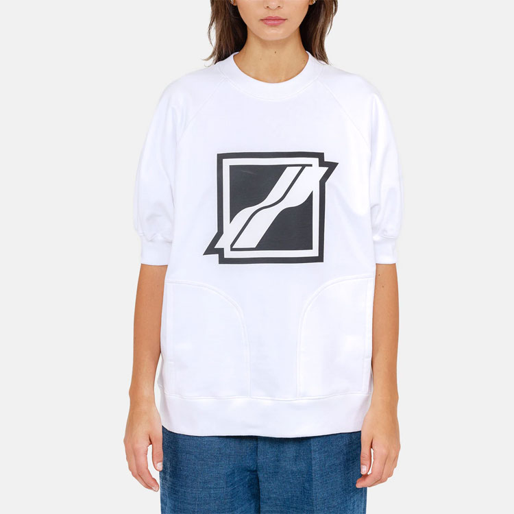 WE11DONE Lightning Logo Print Unisex White Sweatshirt. WD-TS1-21-531-U-WH 圖 4