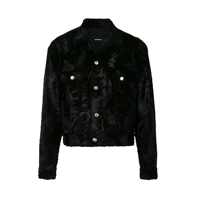 WE11DONE Lightweight Velvet Jacket Black WD-F18-20-079-M-BK