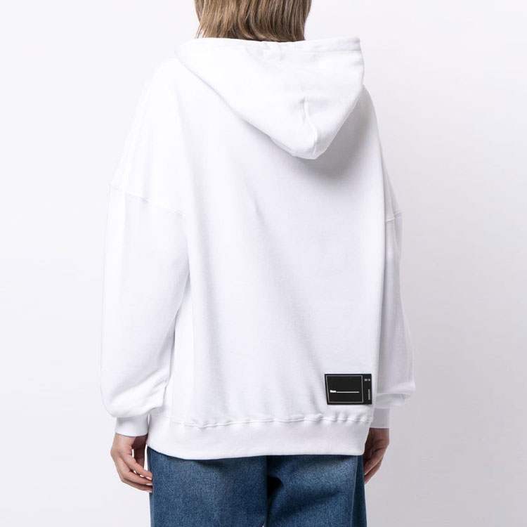 Shop WE11DONE 標誌繡花抽繩連帽衫 男女款 白色 WD-TP3-20-707-U-WH