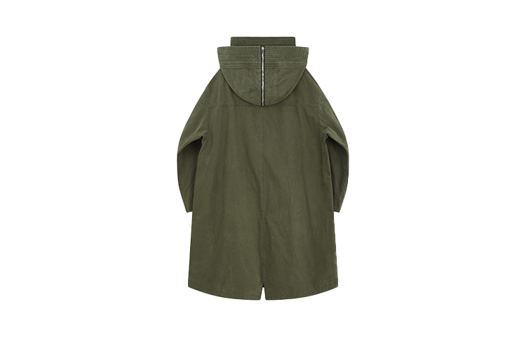 WE11DONE Logo Cotton Field Long Coat Unisex Khaki Color Long Sleeve Jacket WD-JP3-23-159-M-KK 圖 3