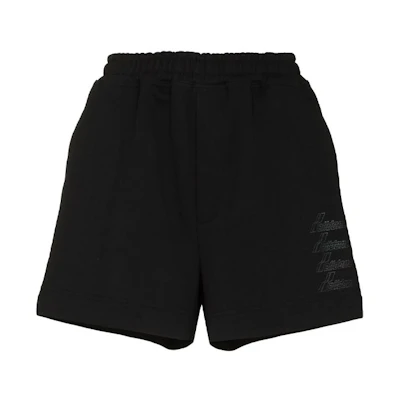 WE11DONE Logo Elastic Waist Loose Fit Shorts Unisex Black WD-TA8-20-111-U-BK