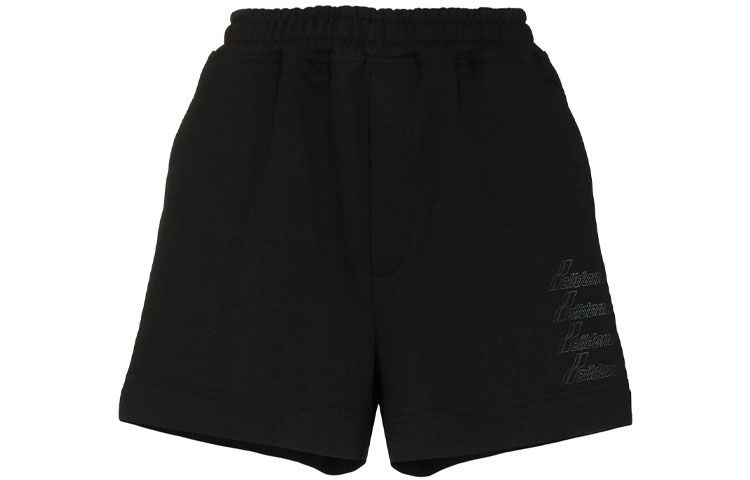 Order WE11DONE Logo Elastic Waist Loose Fit Shorts Unisex Black WD-TA8-20-111-U-BK
