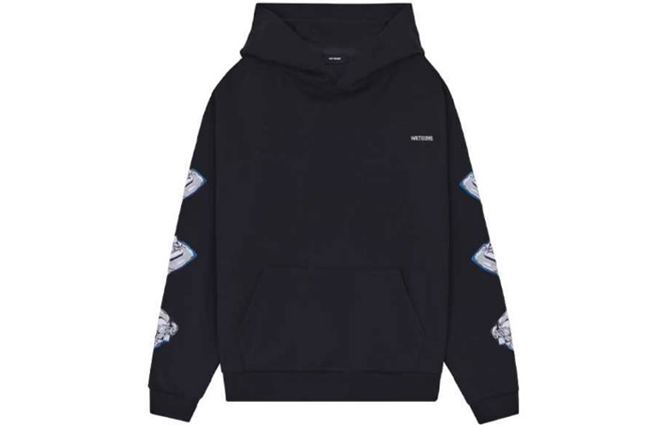 WE11DONE Logo Graphic Hoodie Unisex Black Long Sleeve Sweater WD-TH3-21-597-U-BK 圖 2
