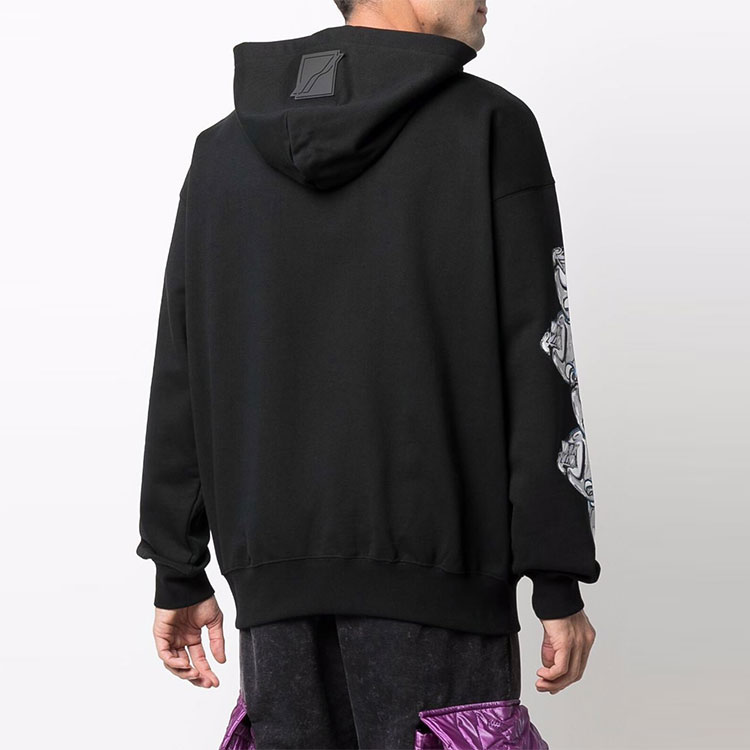 WE11DONE Logo Graphic Hoodie Unisex Black Long Sleeve Sweater WD-TH3-21-597-U-BK 圖 6
