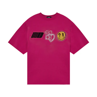 WE11DONE Logo Heart Print Unisex Short Sleeve T-Shirt. WD-TT1-22-672-U-HP