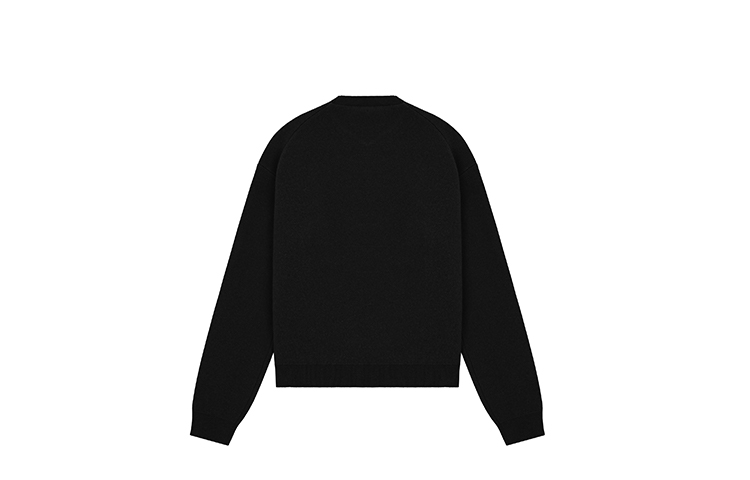 Lookbook WE11DONE 로고 자카드 울 니트 오버사이즈 풀오버 스웨터 유니섹스 WD-KT3-23-613-U-BK