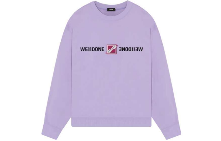 WE11DONE Logo Letter Print Pullover Unisex Sweatshirt Purple WD-TS3-21-566-U-PP