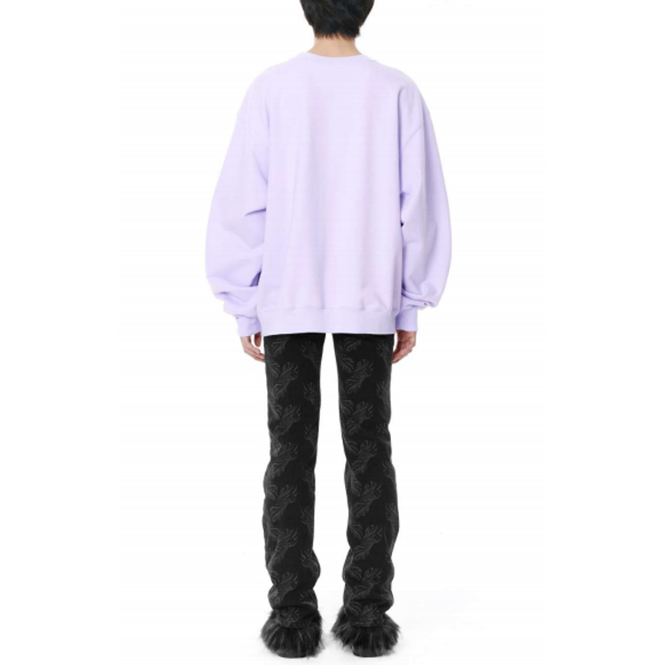 Shop WE11DONE 字母印花紫色圓領衛衣 男女款 WD-TS3-21-566-U-PP