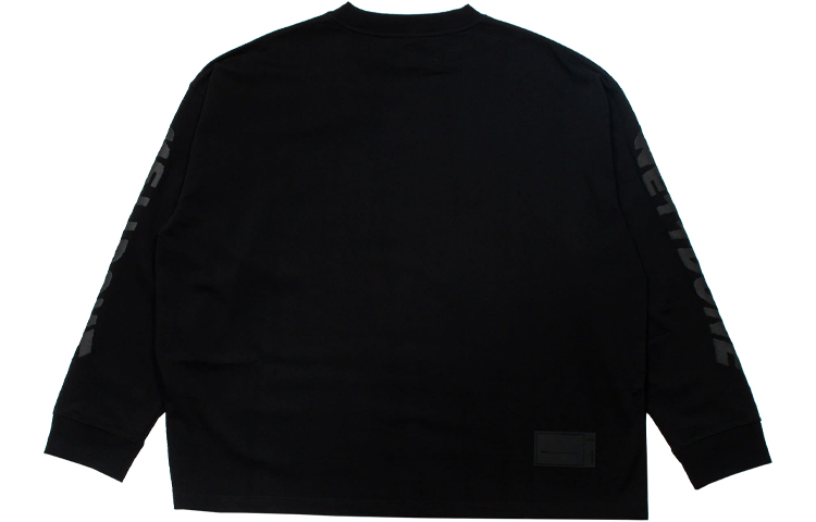 WE11DONE Logo Print Long Sleeve Pullover Unisex T-Shirt Black WD-TT8-20-101-U-BK 圖 3