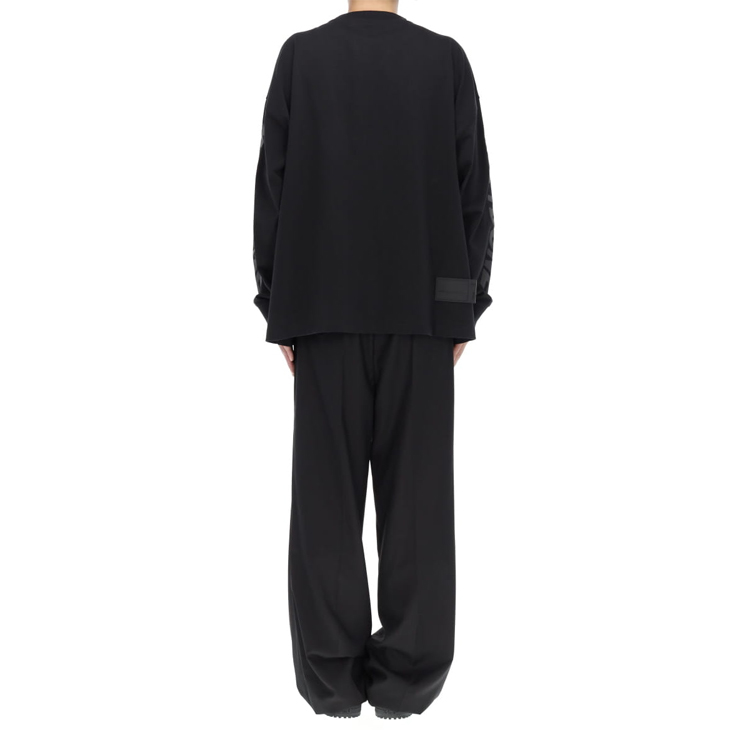 WE11DONE Logo Print Long Sleeve Pullover Unisex T-Shirt Black WD-TT8-20-101-U-BK 圖 5