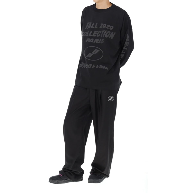 WE11DONE Logo Print Long Sleeve Pullover Unisex T-Shirt Black WD-TT8-20-101-U-BK 圖 7