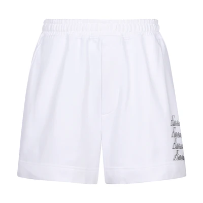 WE11DONE Logo Print Mid-Rise Loose Elastic Shorts Unisex White WD-TA8-20-111-U-WH