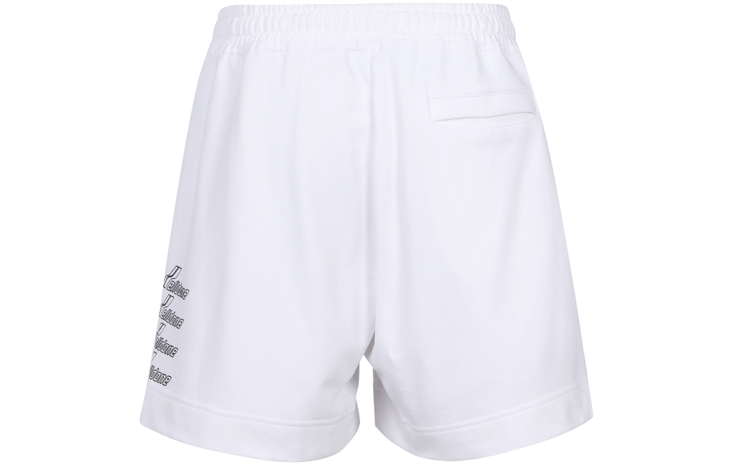 Shop WE11DONE Logo Print Mid-Rise Loose Elastic Shorts Unisex White WD-TA8-20-111-U-WH