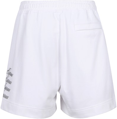 WE11DONE Logo Print Mid-Rise Loose Elastic Shorts Unisex White WD-TA8-20-111-U-WH Shop WE11DONE Logo Print Mid-Rise Loose Elastic Shorts Unisex White WD-TA8-20-111-U-WH