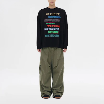 WE11DONE 多色多巴胺彩虹Logo印花黑色短袖男女圓領T恤 WD-TT1-22-848-U-BK Details for WE11DONE 多色多巴胺彩虹Logo印花黑色短袖男女圓領T恤 WD-TT1-22-848-U-BK