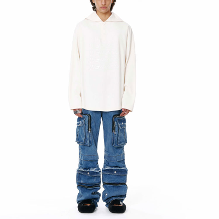 WE11DONE Logo Print Navy Collar Long Sleeve T-Shirt Unisex WD-TT1-22-554-U-IV 圖 4