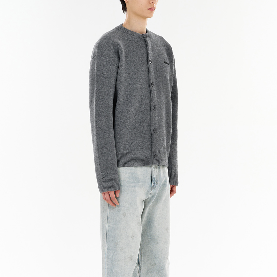 WE11DONE Logo Ribbed Crewneck Long Sleeve Sweater Grey - WD-KC2-24-600-M-CH 圖 5