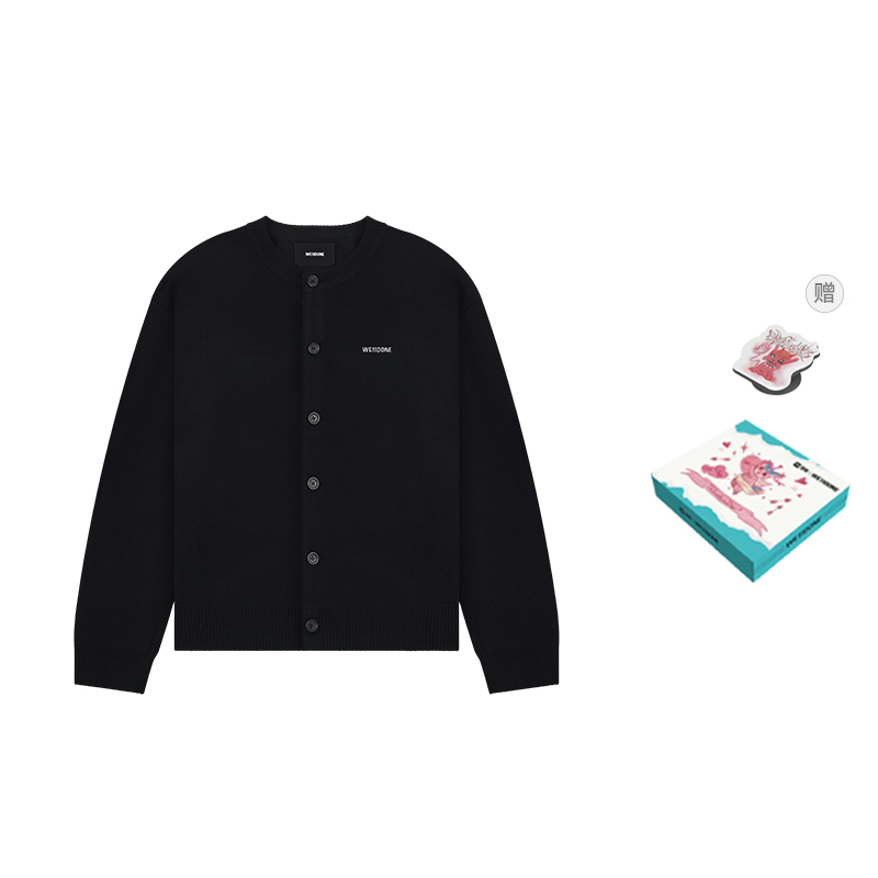 WE11DONE Logo Ribbed Crewneck Sweater  Black Long Sleeve WD-KC2-24-600-M-BK