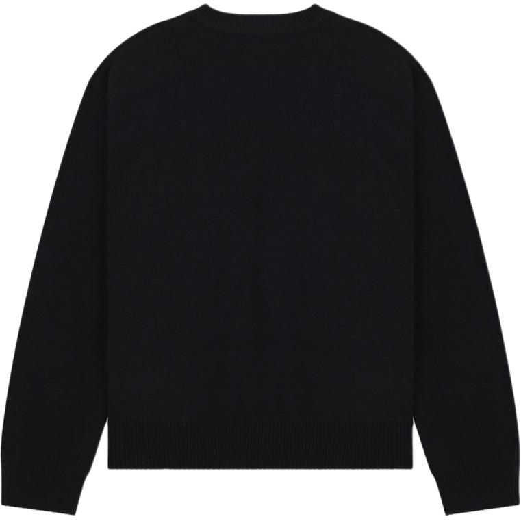 WE11DONE Logo Ribbed Crewneck Sweater  Black Long Sleeve WD-KC2-24-600-M-BK 圖 3