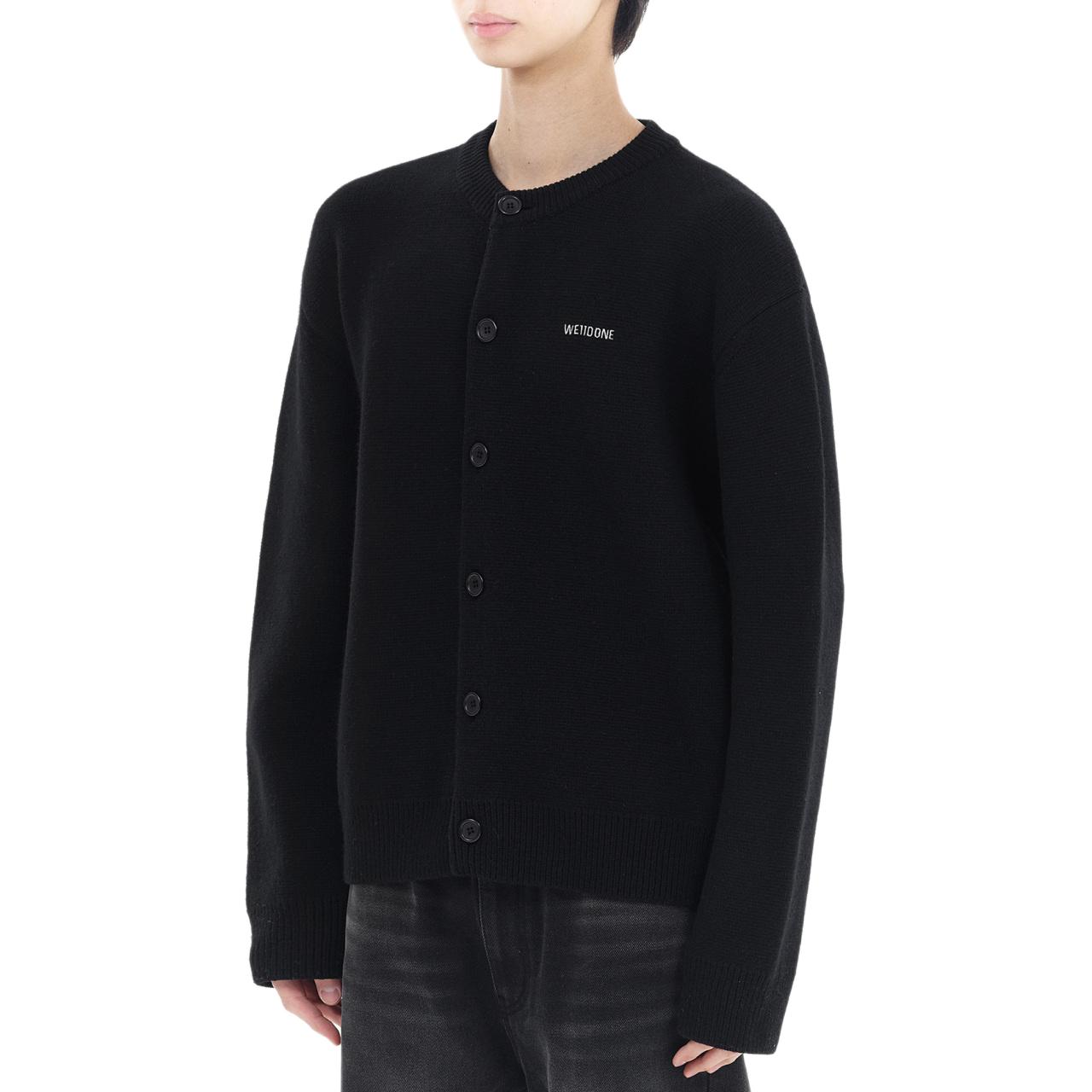 WE11DONE Logo Ribbed Crewneck Sweater  Black Long Sleeve WD-KC2-24-600-M-BK 圖 4