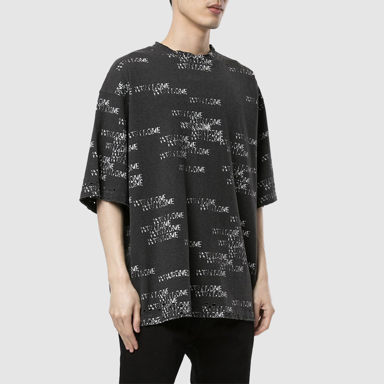 WE11DONE Logo Stamp Unisex Short Sleeve T-Shirt Charcoal Gray. WD-TP6-20-075-U-CH 圖 3