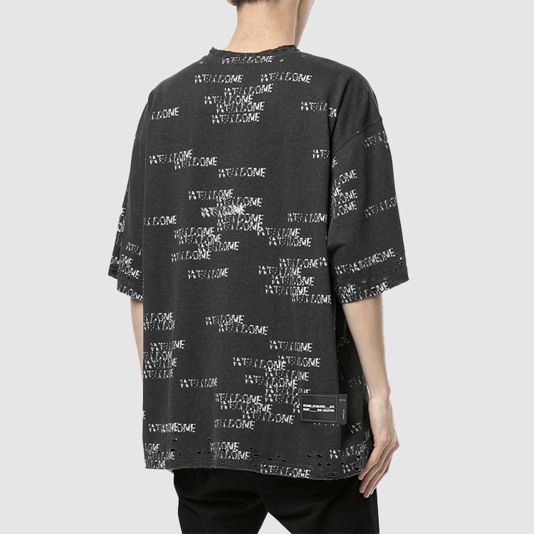 WE11DONE Logo Stamp Unisex Short Sleeve T-Shirt Charcoal Gray. WD-TP6-20-075-U-CH 圖 4