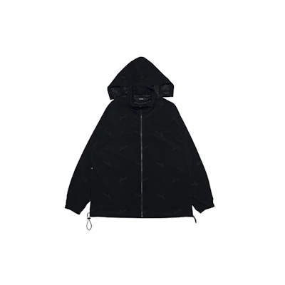 WE11DONE Logo Unisex Solid Black Hoodie Jacket WD-JP9-20-055-U-BK