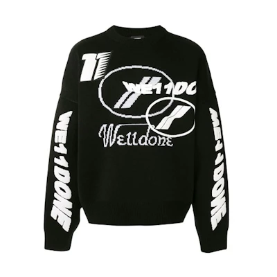 WE11DONE Logo Wool Sweater Unisex Black WD-KO8-20-143-U-BK