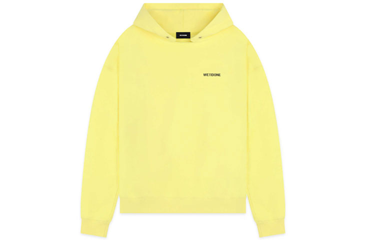 WE11DONE Loose Fit Hoodie Yellow Unisex WD-TP2-20-717-U-YE