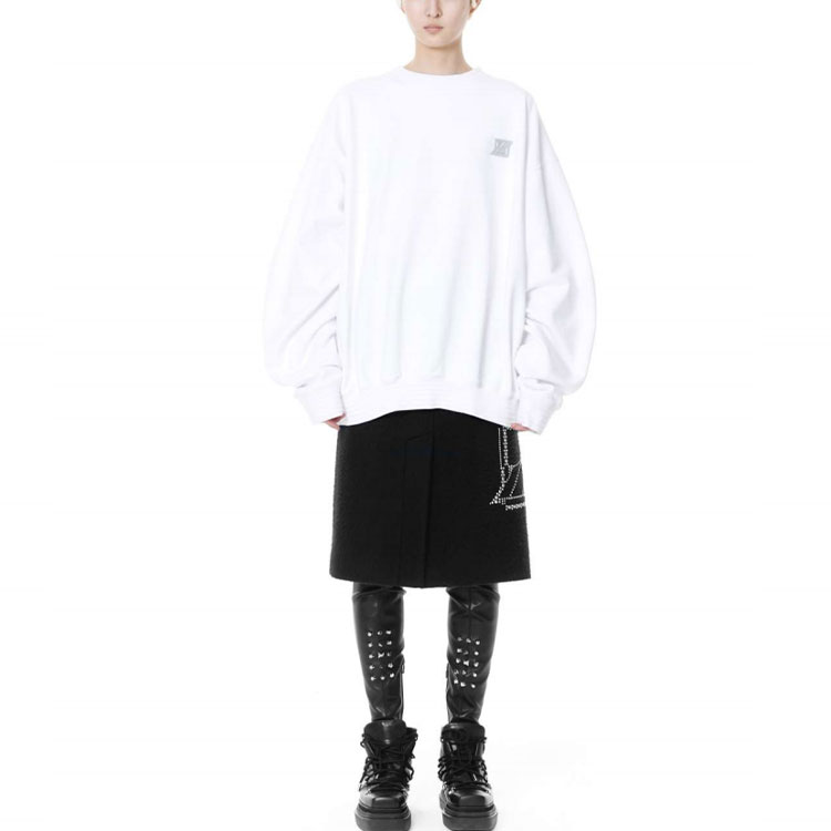 WE11DONE Metallic Logo Oversized Pullover Sweatshirt Unisex White WD-TS3-21-592-U-WH 圖 3