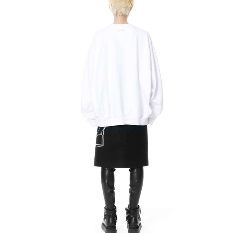 WE11DONE Metallic Logo Oversized Pullover Sweatshirt Unisex White WD-TS3-21-592-U-WH 圖 4