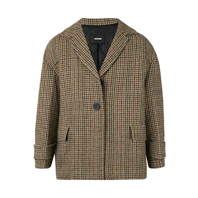 WE11DONE Mini Plaid Split Back Button Jacket Unisex Khaki WD-CT3-20-737-U-BR