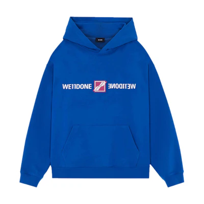 WE11DONE Mirror Logo Oversized Pullover Sweatshirt Unisex Blue WD-TH3-21-564-U-BL