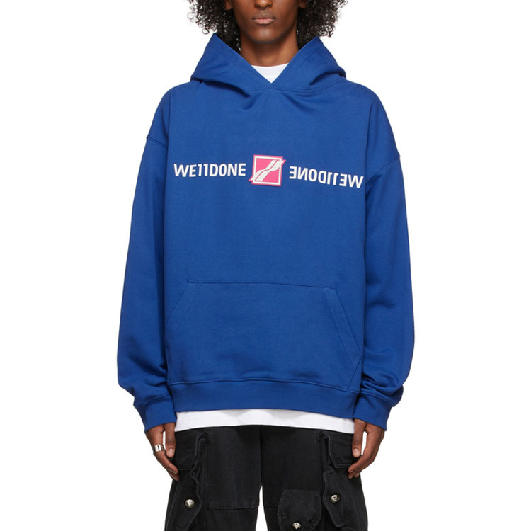 WE11DONE Mirror Logo Oversized Pullover Sweatshirt Unisex Blue WD-TH3-21-564-U-BL 圖 5