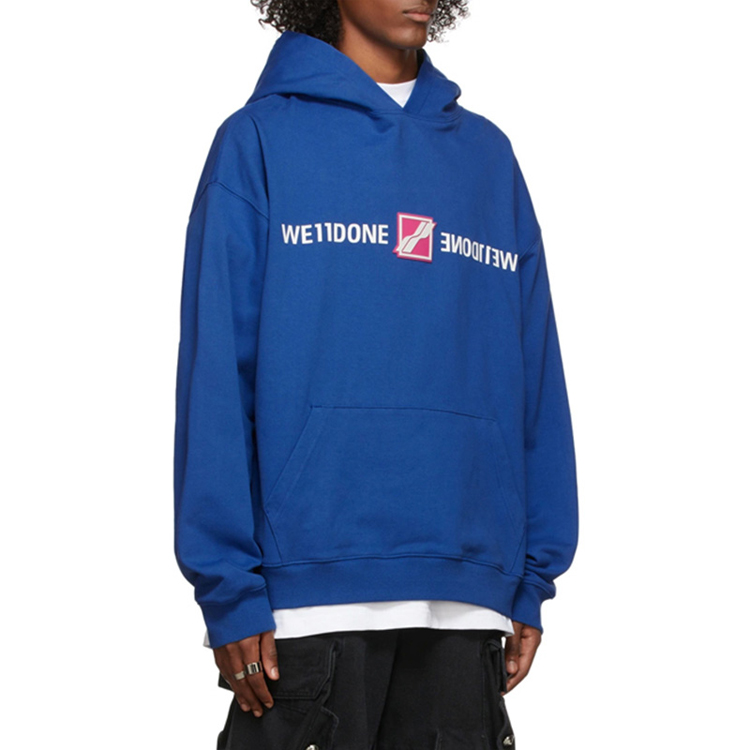 WE11DONE Mirror Logo Oversized Pullover Sweatshirt Unisex Blue WD-TH3-21-564-U-BL 圖 6