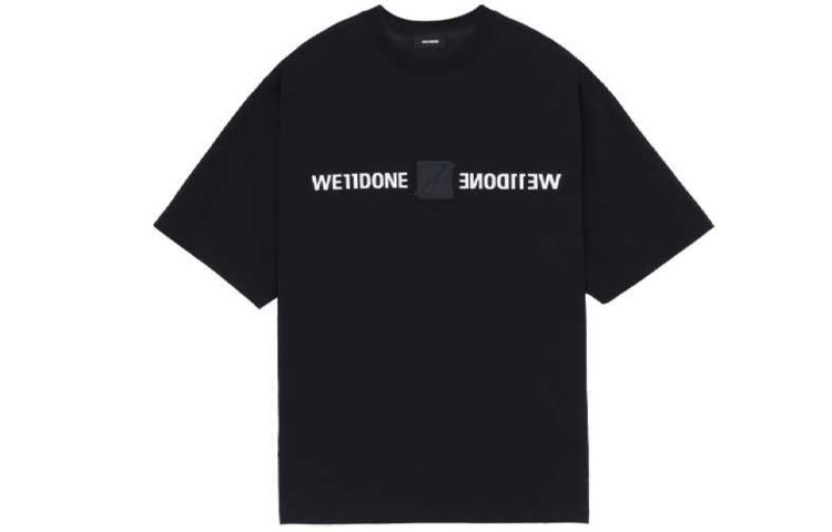WE11DONE Mirror Reflective Unisex Short Sleeve T-Shirt. WD-TT3-21-565-U-BK 圖 2