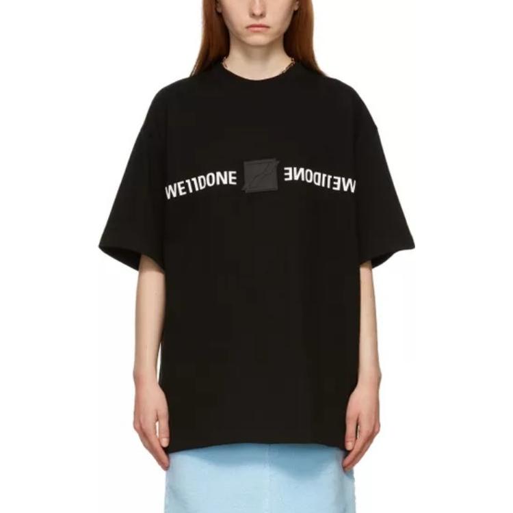 WE11DONE Mirror Reflective Unisex Short Sleeve T-Shirt. WD-TT3-21-565-U-BK 圖 4