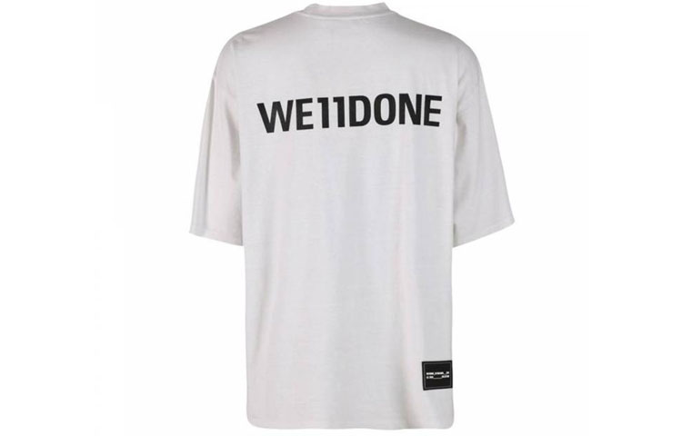 Lookbook WE11DONE 電影角色印花男女白色圓領T恤。 WD-TP7-20-097-U-WH