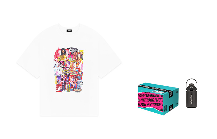 Sizing WE11DONE 電影角色印花男女白色圓領T恤。 WD-TP7-20-097-U-WH