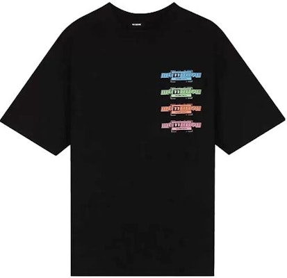 WE11DONE Multicolor Logo Print Unisex Black Crewneck T-Shirt. WD-TT1-21-546-U-BK Order WE11DONE Multicolor Logo Print Unisex Black Crewneck T-Shirt. WD-TT1-21-546-U-BK