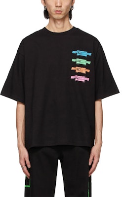 WE11DONE Multicolor Logo Print Unisex Black Crewneck T-Shirt. WD-TT1-21-546-U-BK Shop WE11DONE Multicolor Logo Print Unisex Black Crewneck T-Shirt. WD-TT1-21-546-U-BK