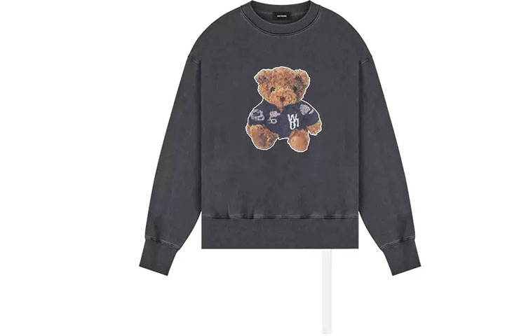WE11DONE Oversized Bear Print Unisex Pullover Sweatshirt Black/Grey WD-TS9-20-130-U-CH 圖 3
