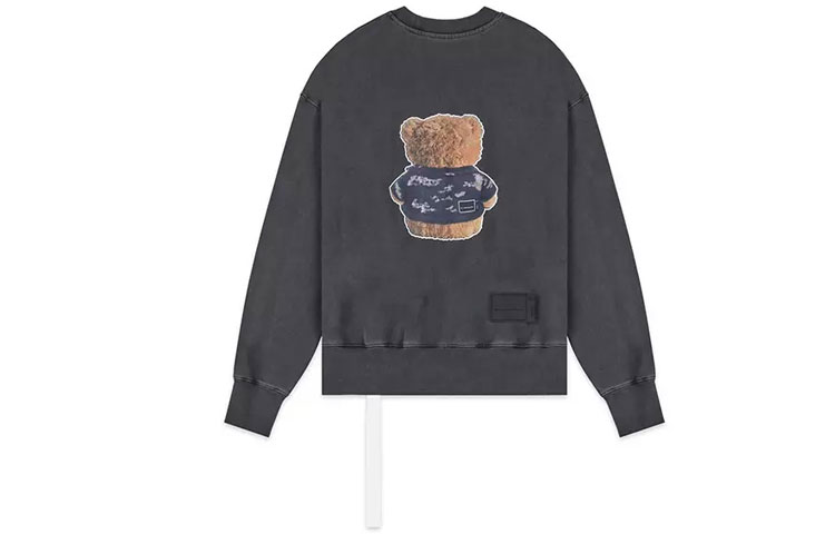 WE11DONE Oversized Bear Print Unisex Pullover Sweatshirt Black/Grey WD-TS9-20-130-U-CH 圖 4