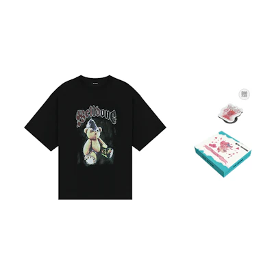 WE11DONE Oversized Black Crewneck Short Sleeve Tee Unisex WD-TT0-25-747-U-BK