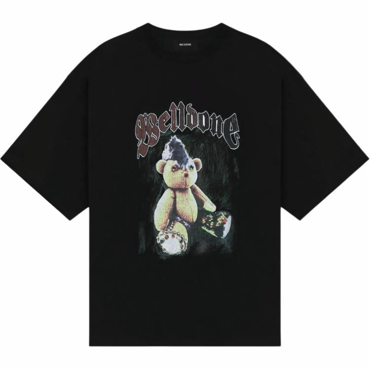 WE11DONE Oversized Black Crewneck Short Sleeve Tee Unisex WD-TT0-25-747-U-BK 圖 2