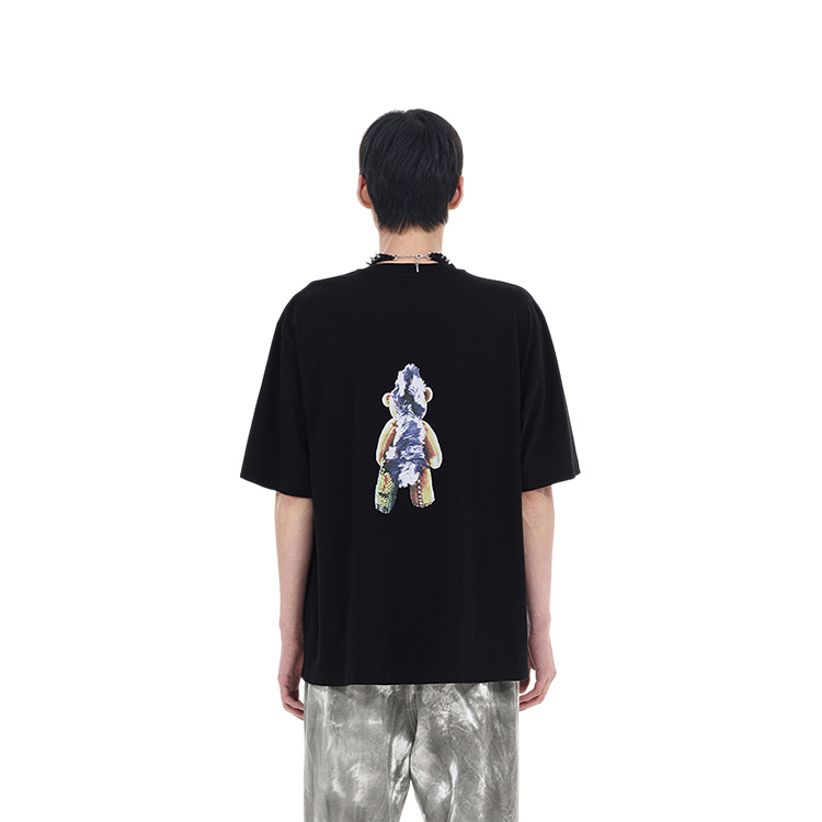 WE11DONE Oversized Black Crewneck Short Sleeve Tee Unisex WD-TT0-25-747-U-BK 圖 6