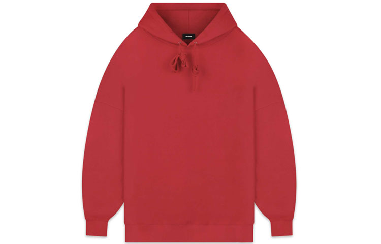 WE11DONE Oversized Black Sweatshirt with Red Logo - Unisex Couple Style WD-SS5-19-115-U-RD