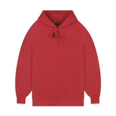 WE11DONE Oversized Black Sweatshirt with Red Logo - Unisex Couple Style WD-SS5-19-115-U-RD